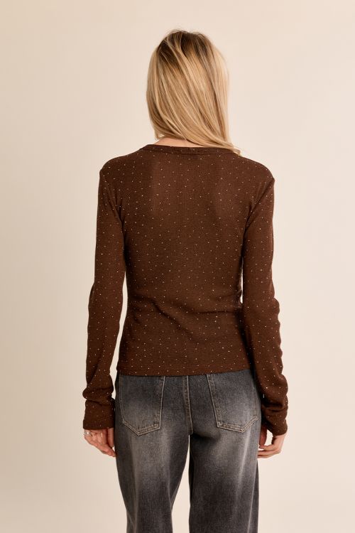 Top semi-transparent à pois