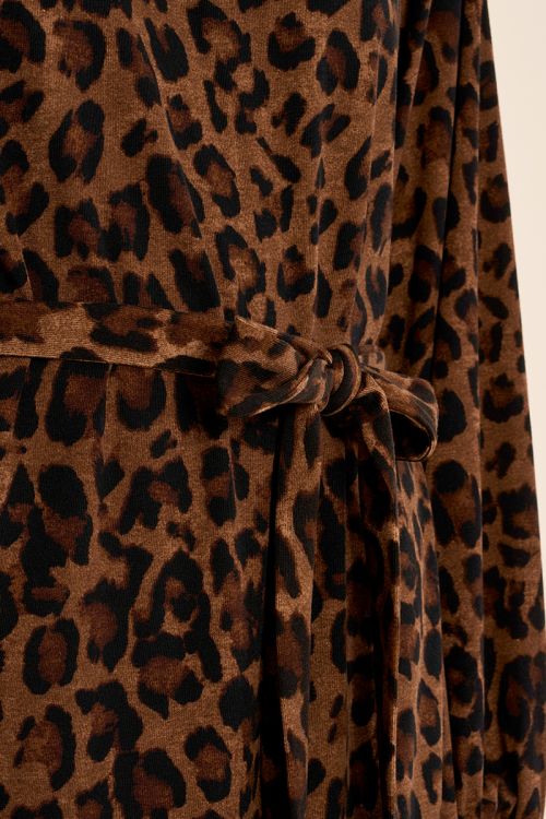 Vestido de manga larga con estampado y lazada