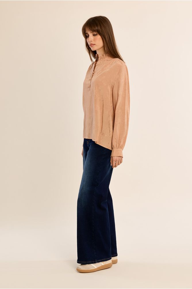 Blusa a collo alto arricciato - Molly Bracken