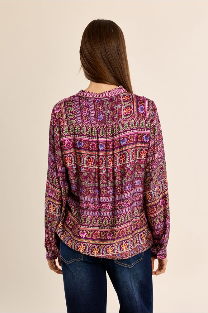 Mandarin collar blouse