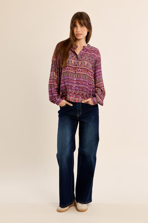 Blusa con colletto alla coreana - Molly Bracken