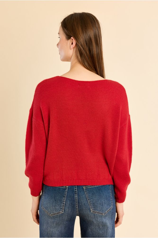 Pull en maille unie, col rond