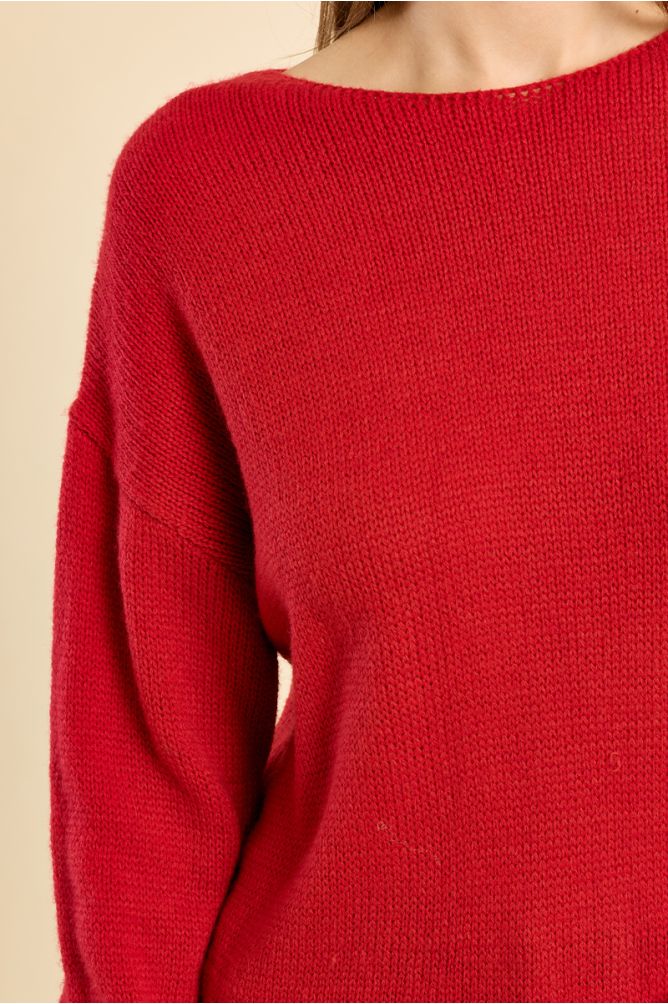 Pull en maille unie, col rond
