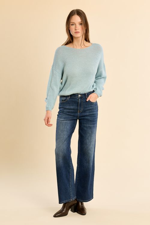 Pull en maille unie, col rond