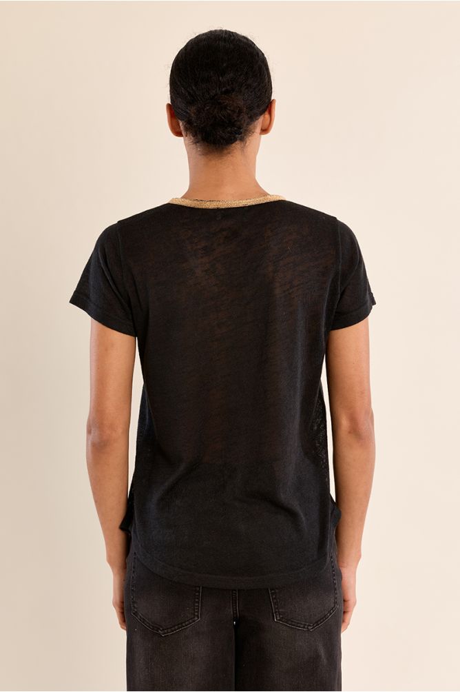 T-shirt encolure V irisée