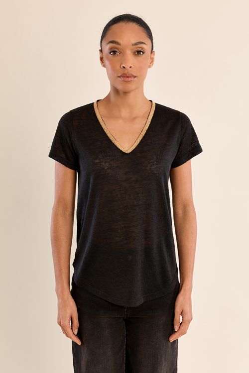 T-shirt con scollo a V iridescente - Molly Bracken