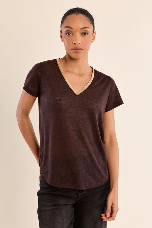 Iridescent V-neck T-shirt