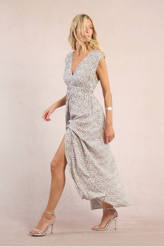 Robe longue imprimée léopard