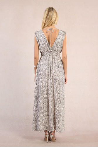 Robe longue imprimée léopard