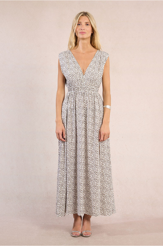 Robe longue imprimée léopard