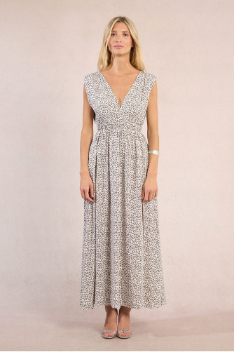 Robe longue imprimée léopard