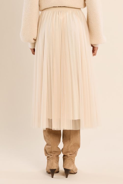 Jupe en tulle plissée à strass