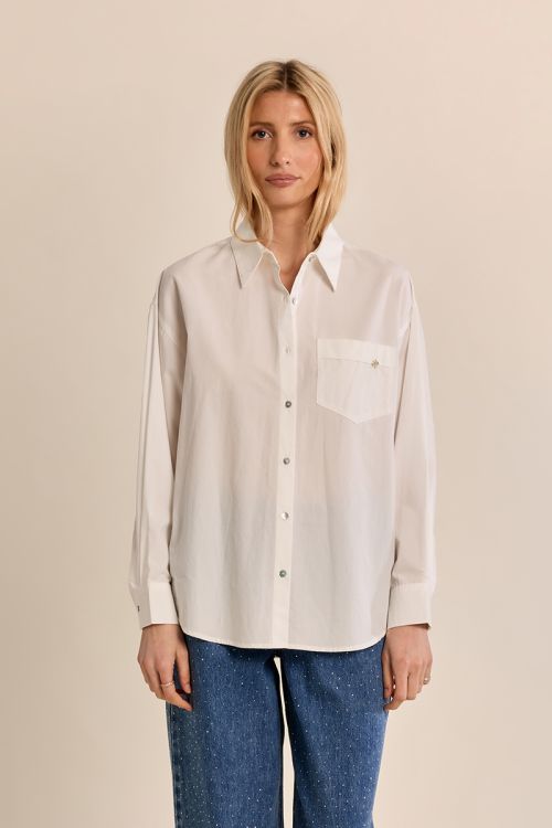 Camisa de manga larga bolsillo frontal