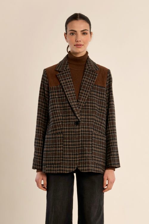 Blazer bimateriale a quadri - Molly Bracken