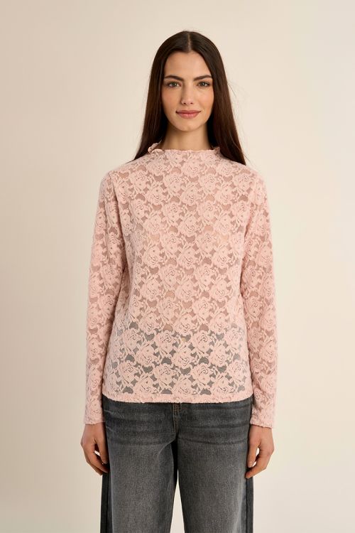Top en dentelle semi-transparente