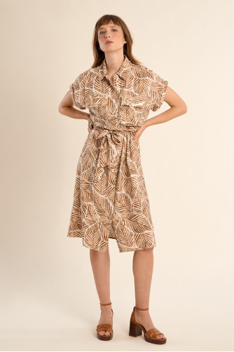 Short shirt dress, printed