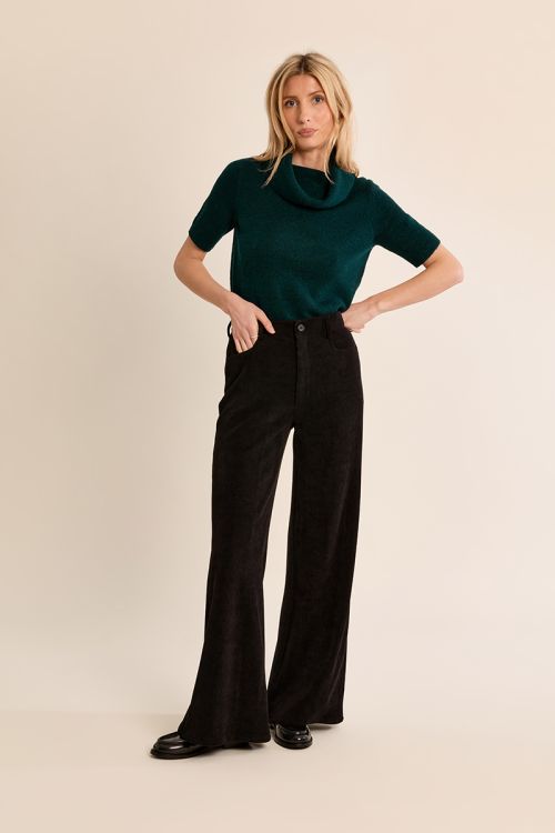 Pantalon évasé en velours côtelé