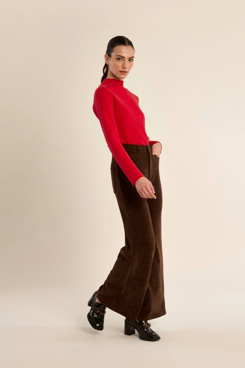 Pantalon évasé en velours côtelé