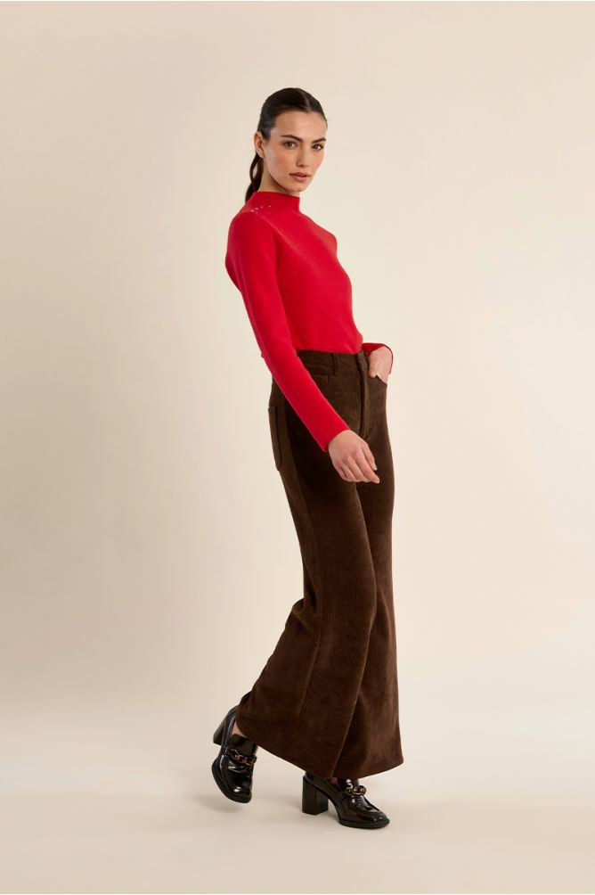 Corduroy flared trousers