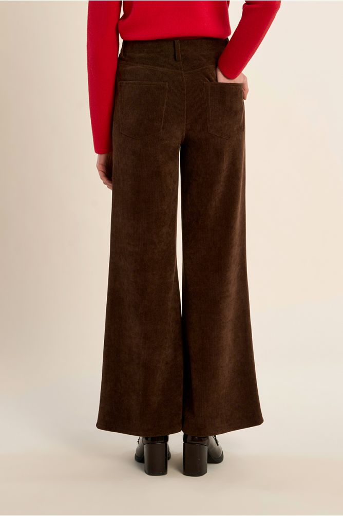 Pantalon évasé en velours côtelé
