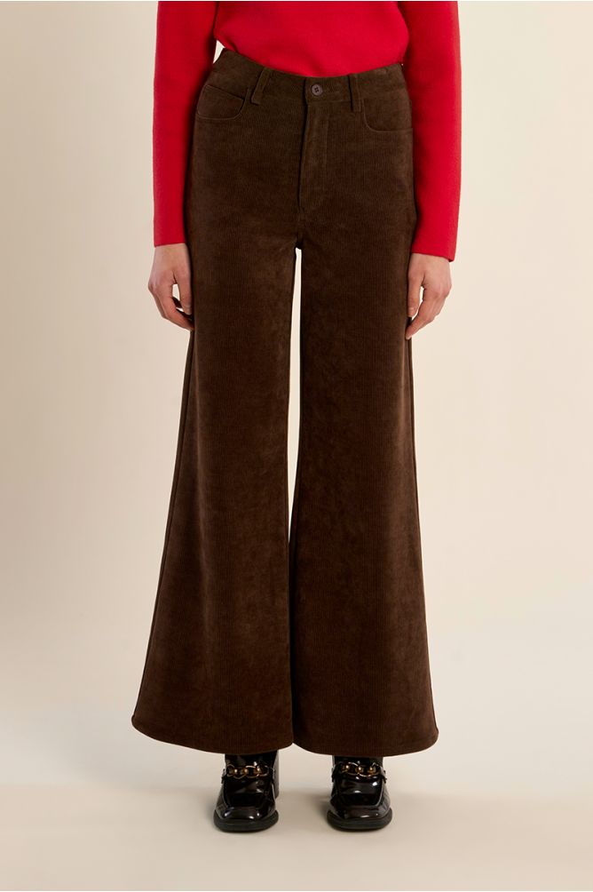 Corduroy flared trousers