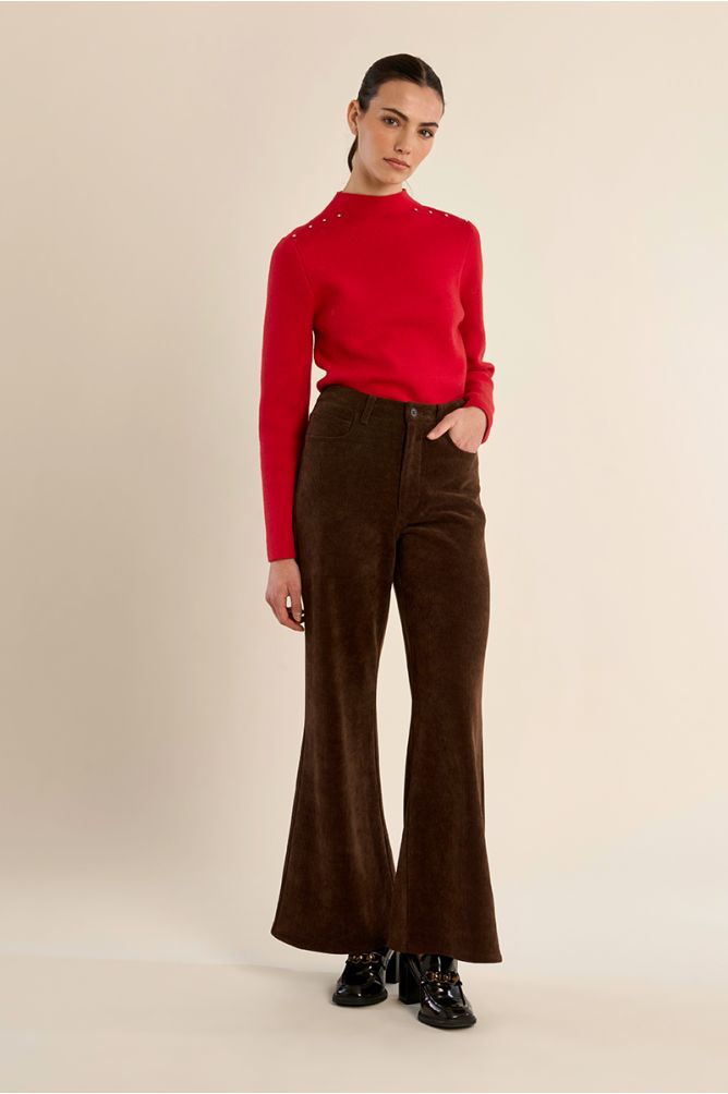 Corduroy flared trousers