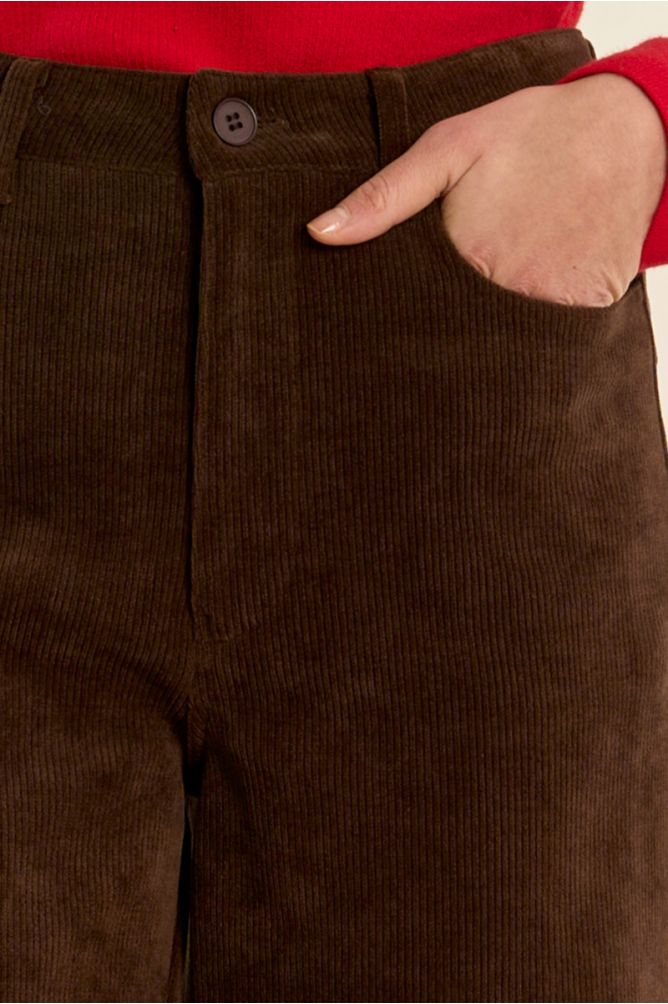 Corduroy flared trousers