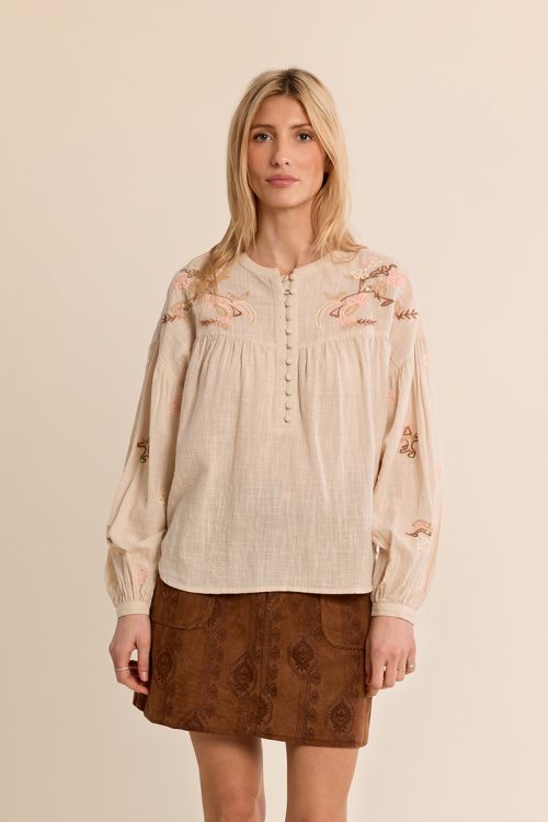 Blouse droite à boutons