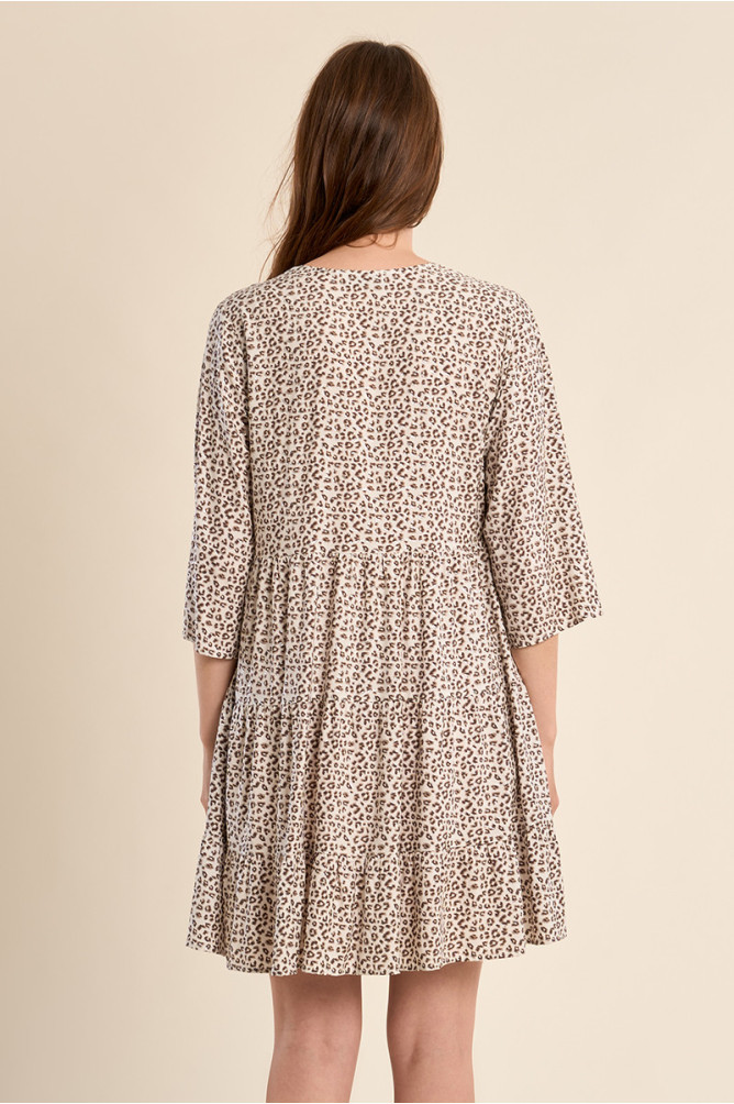 Robe courte imprimée léopard