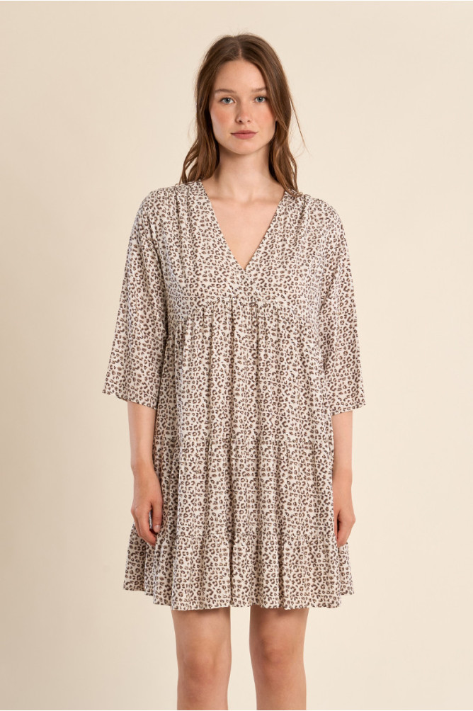 Short leopard print dress