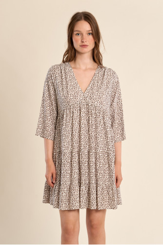 Robe courte imprimée léopard