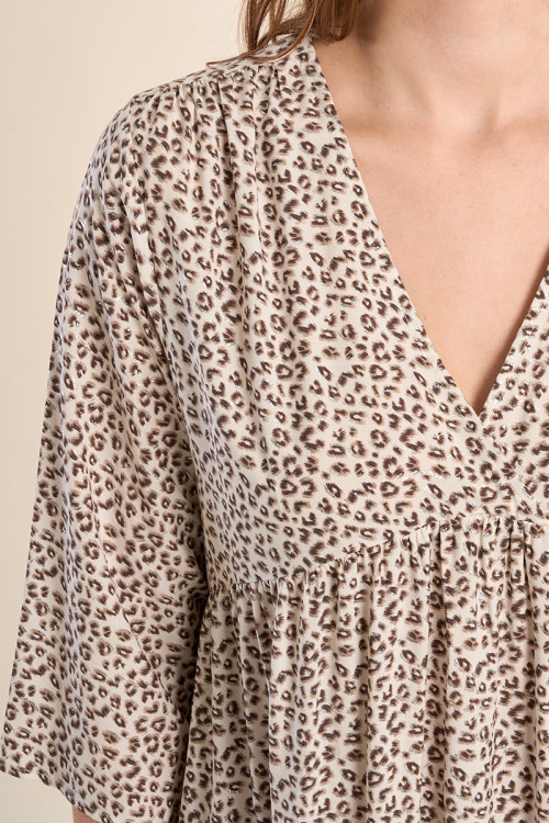 Robe courte imprimée léopard