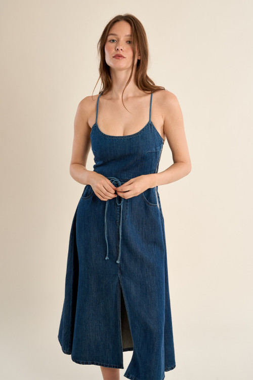 Robe midi en denim