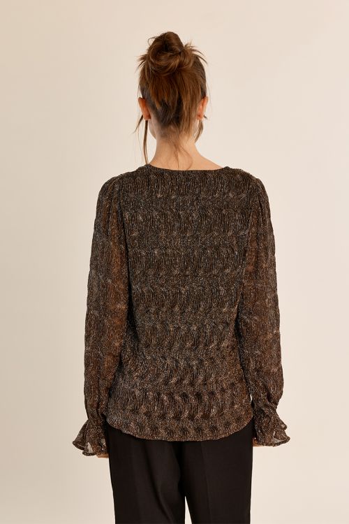 Blouse manches longues en semi-transparence