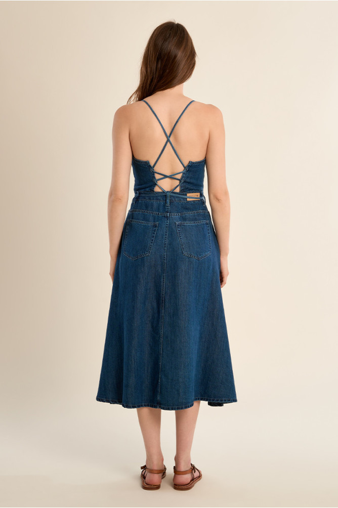 Denim midi dress