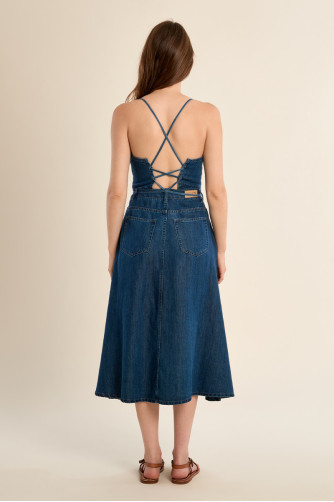 Robe midi en denim