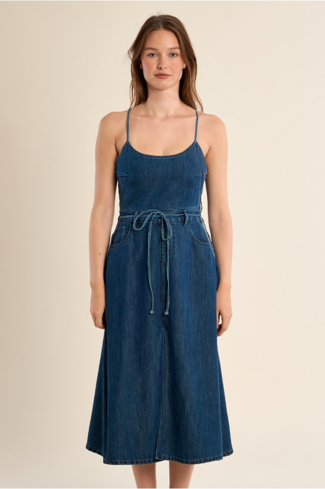 Robe midi en denim