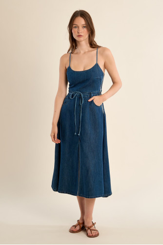 Robe midi en denim