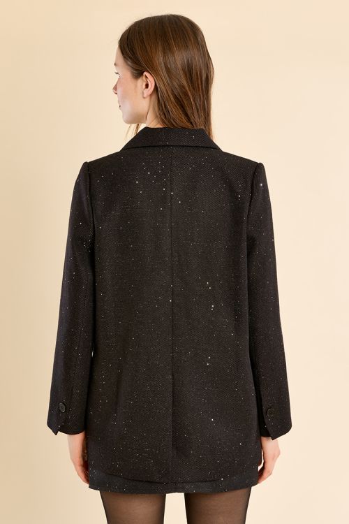 Blazer droit, parsemé de strass