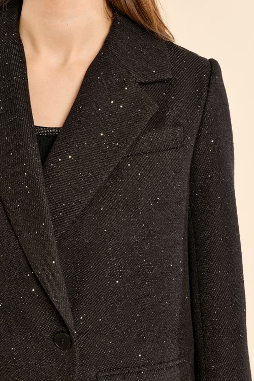 Blazer droit, parsemé de strass