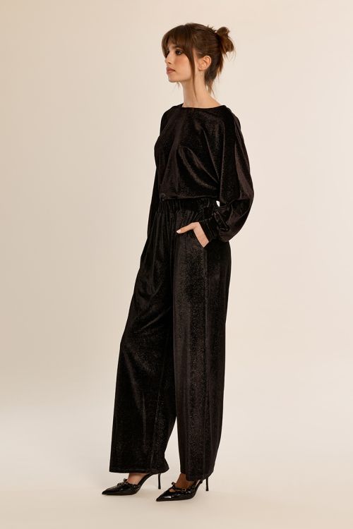 Sequined straight trousers