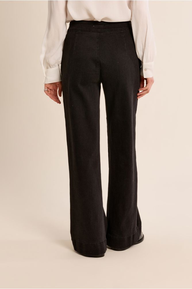 Denim taille haute, droit