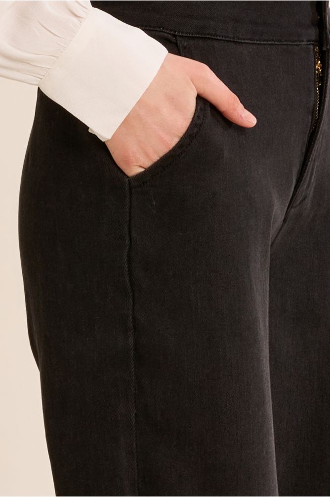 Denim taille haute, droit