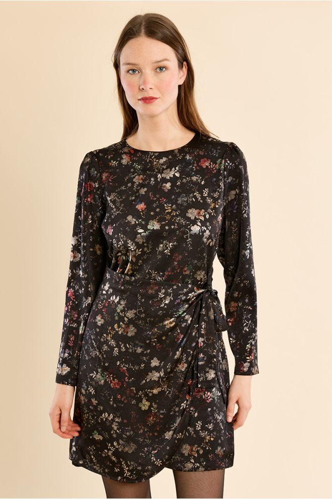 Robe portefeuille satinée