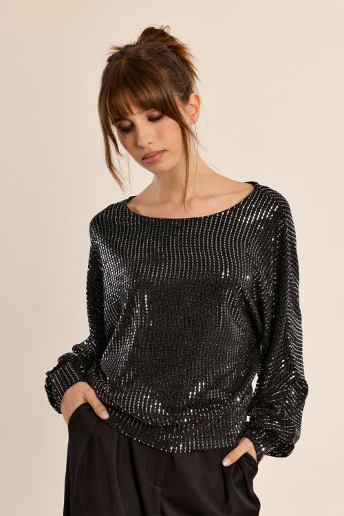 Top manches longues à strass