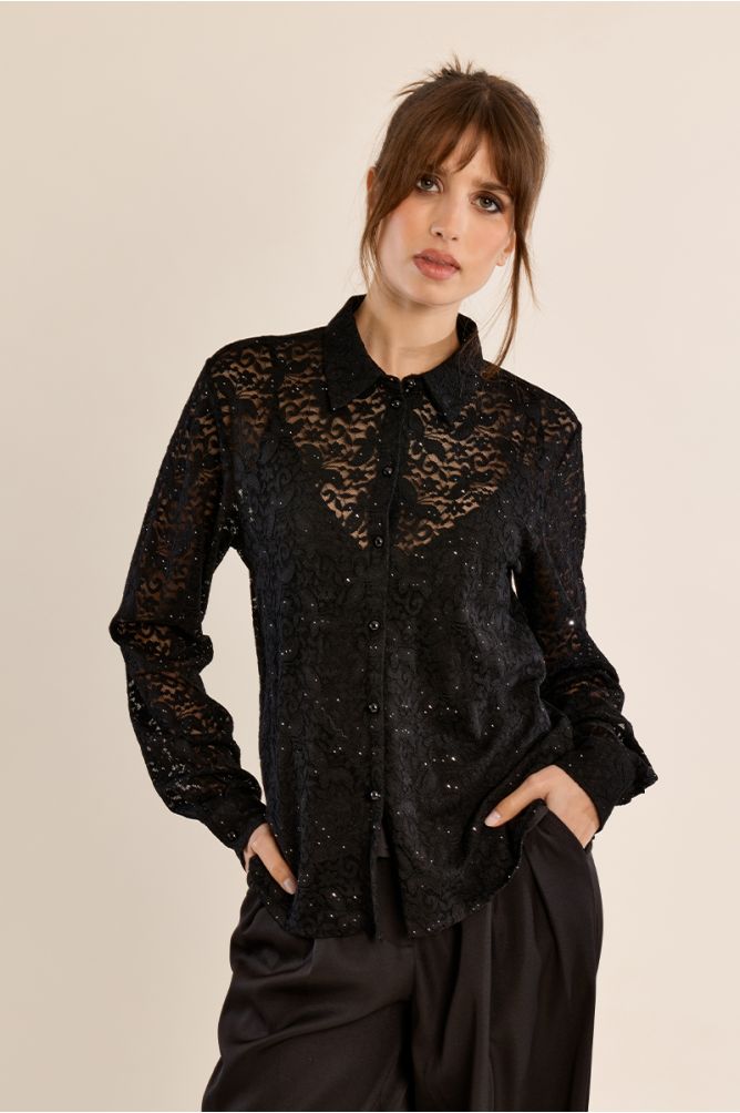 Sheer lace shirt