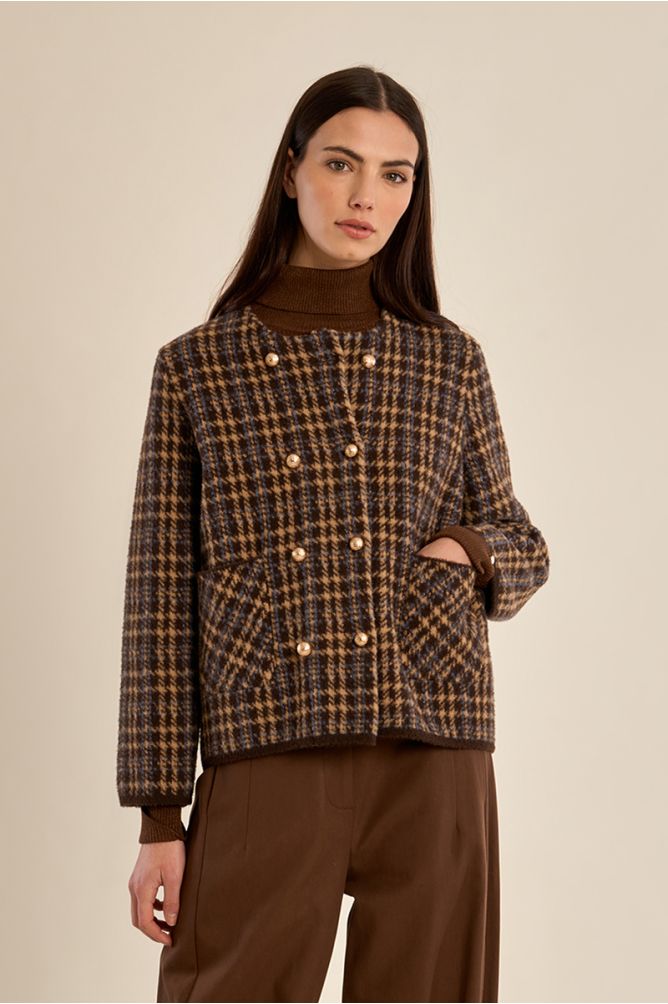 Chaqueta de doble botonadura con estampado