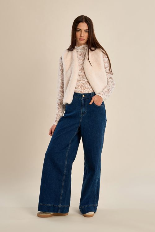 Veste sans manches en fausse fourrure