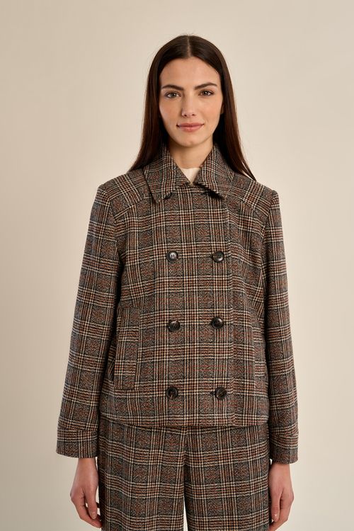 Veste courte à carreaux