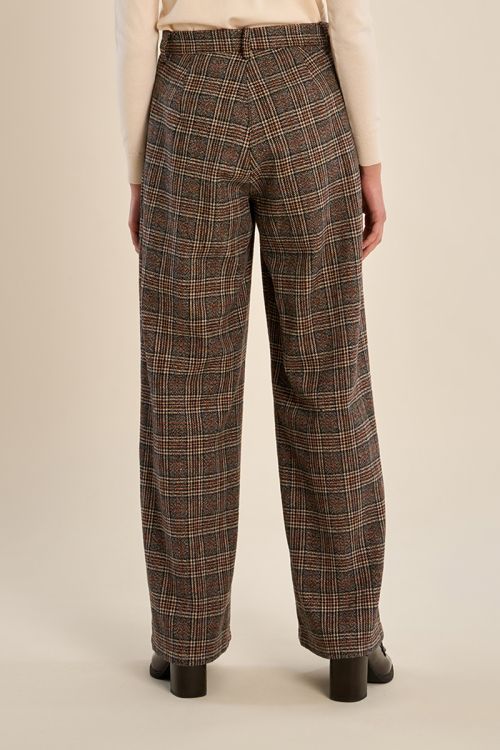 Pantalon évasé à carreaux